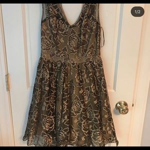 Gold and Black Lace Dress